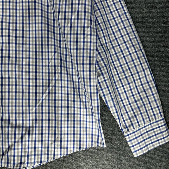 Untuckit Shirt Mens XL Blue Gray Plaid Cotton Button Up  Long Sleeve - Picture 3 of 9